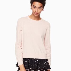 Kate Spade Mixed Media Pink and Polka Dot Cotton Silk Sweater